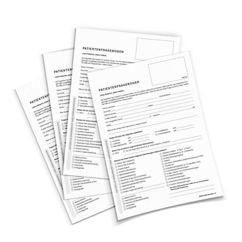 Anamnesebogen für Arztpraxen und Kliniken - praktisches DIN A4 Formular von Meyer-Wagenfeld - Med-Praxisbedarf
