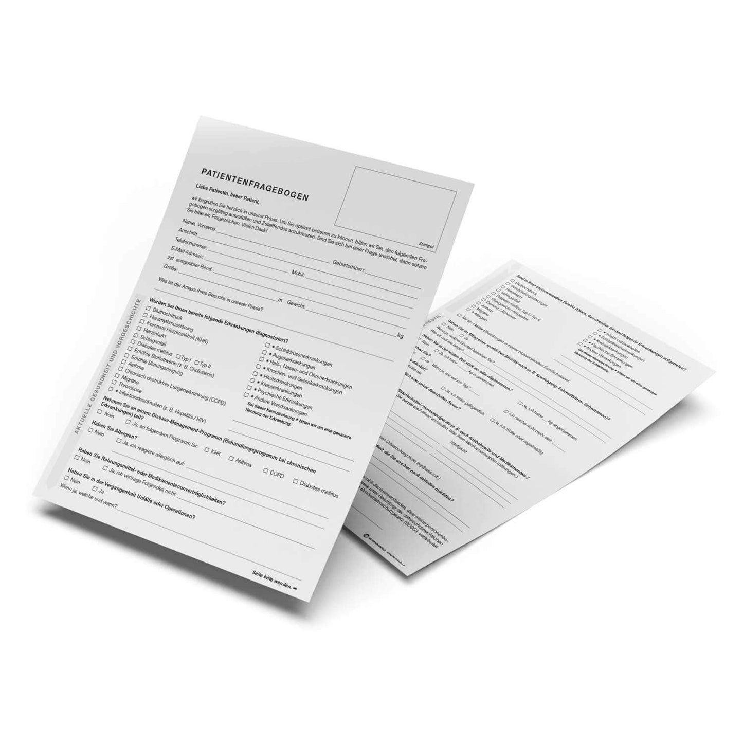 Anamnesebogen Meyer-Wagenfeld für Allgemeinmedizin - DIN A4 Formular für die tägliche Patienten-Dokumentation - Med-Praxis...