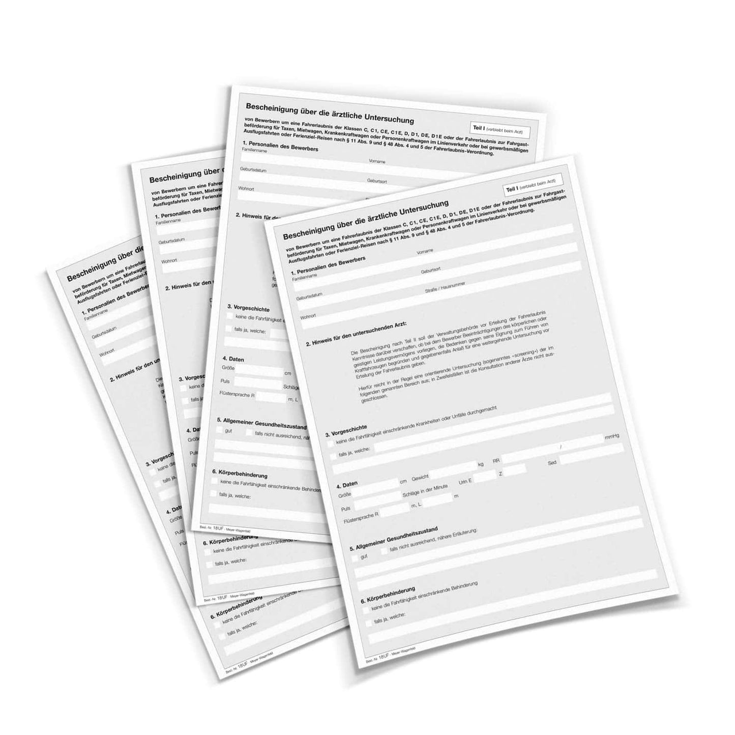 Formular ärztliche Untersuchungsbescheinigung - DIN A4 Vordruck für die Praxis-Dokumentation - Med-Praxisbedarf