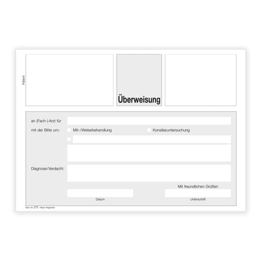 Überweisung an Fachärzte Formular - Praktisches Formular von Meyer-Wagenfeld für Arztpraxen - Med-Praxisbedarf