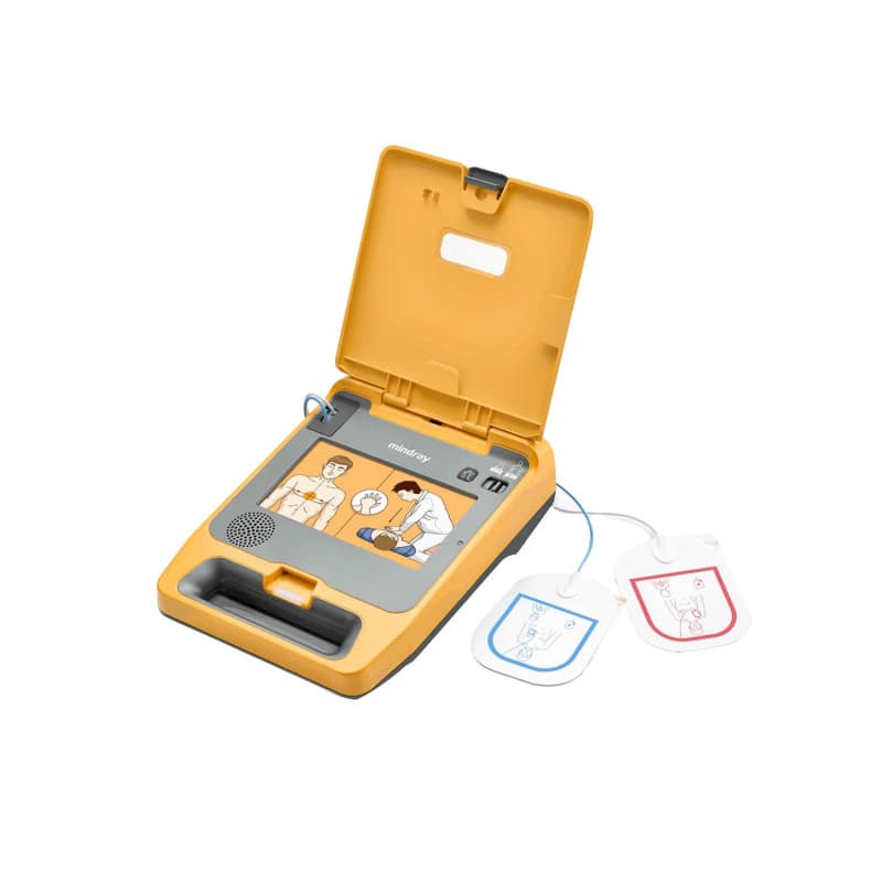 Halbautomatischer AED Defibrillator Mindray BeneHeart C1A - Frontansicht des Geräts für Erste Hilfe - Med-Praxisbedarf