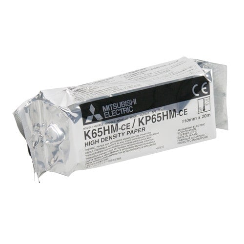 Mitsubishi K65HM Thermopapier Rolle 20 Meter - für Schwarz-Weiß Drucker in der Medizin - Med-Praxisbedarf