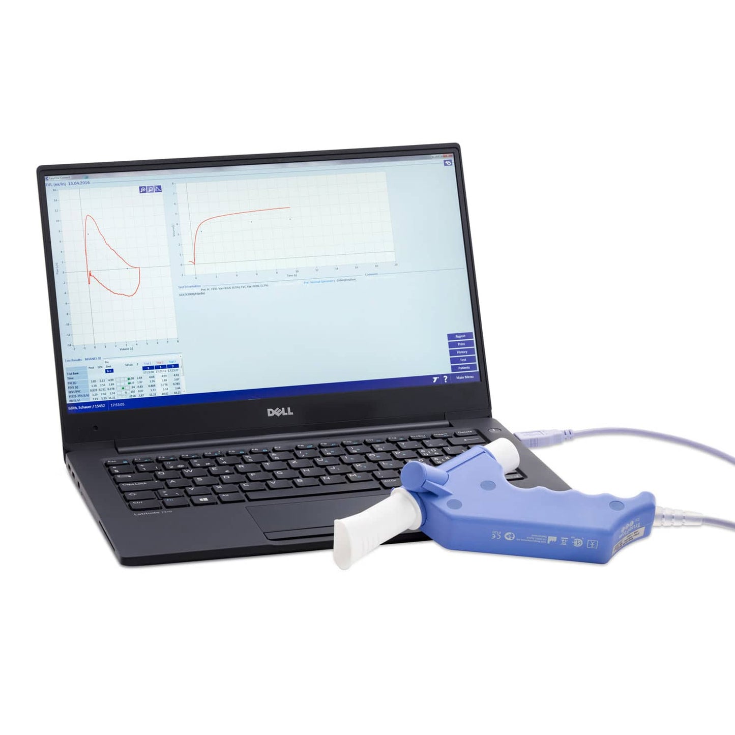 NDD Easy on-PC Spirometer Gerät zur Lungenfunktionsmessung am PC - vollständig integriert - Med-Praxisbedarf