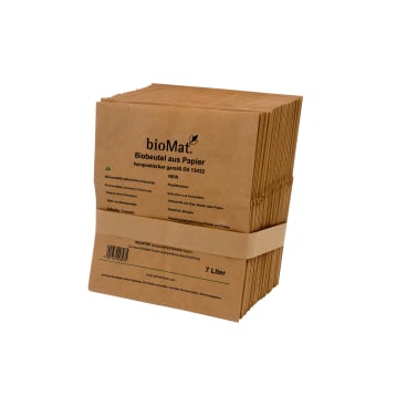 Kraftpapier Beutel für Bioabfall 7 Liter - BIOMAT Produkt für Praxen und Pflegeeinrichtungen - Med-Praxisbedarf