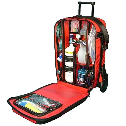 Notfall-Trolley mit Komplettausstattung - tragbar als Rucksack oder Tasche - Med-Praxisbedarf