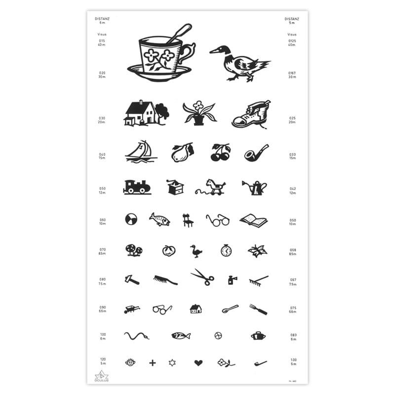 Medizinische Sehprobentafel - großes Format 49 cm breit, für genaue Visusprüfung - Med-Praxisbedarf