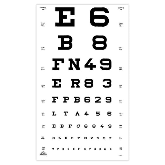 Sehprobentafel Oculus - 29,5 x 49 cm, für Sehtests in Praxen, gut lesbar - Med-Praxisbedarf