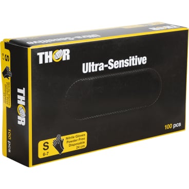 ABENA Thor Ultra Sensitive Nitrilhandschuhe - puderfrei, schwarz, unsteril - Med-Praxisbedarf