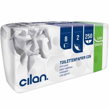 Packung Cilan Toilettenpapier 2-lagig - Mehrfachpackung für den täglichen Bedarf in Praxen - Med-Praxisbedarf