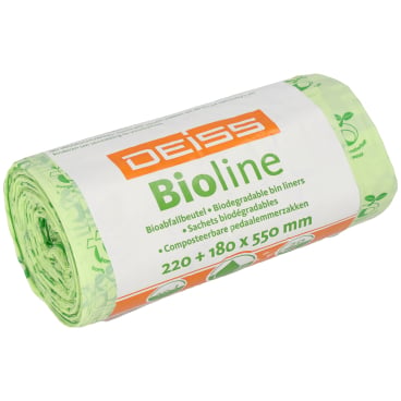 Bioabfallsäcke 10 Liter ecovio - biologisch abbaubare Beutel aus nachwachsenden Rohstoffen - Med-Praxisbedarf