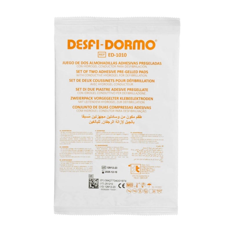 DESFI-DORMO Defibrillations-Elektroden - für Patienten ab 25 kg, leitfähige Fläche 140 cm² - Med-Praxisbedarf