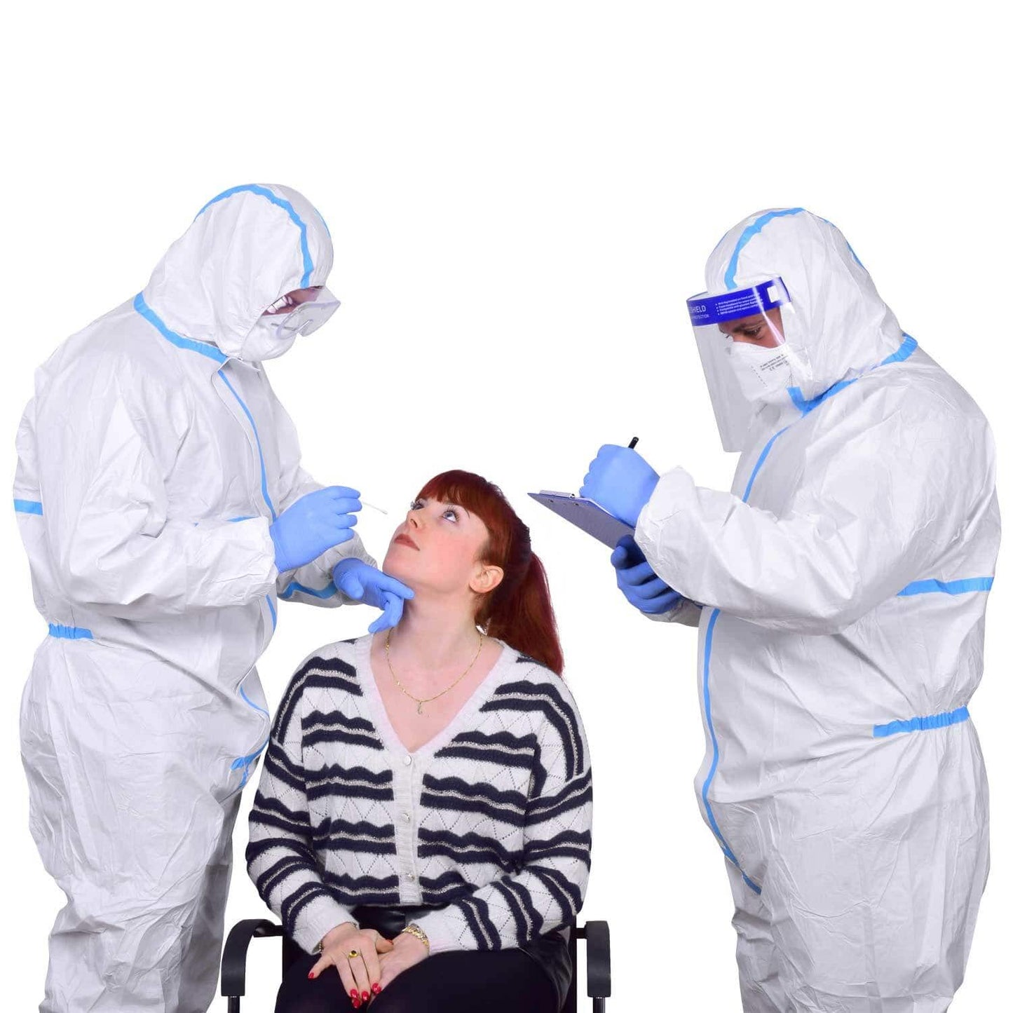 Einweg-Schutzanzug Typ 4/5/6 in Weiß mit Reißverschluss - Vollschutz für Klinik und Labor - Med-Praxisbedarf