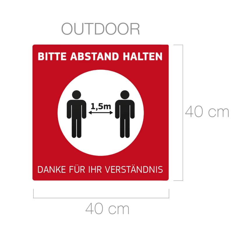 Abstandsmarkierung Fußbodenaufkleber Outdoor - für barrierefreie Wege und Hygieneschutz - Med-Praxisbedarf