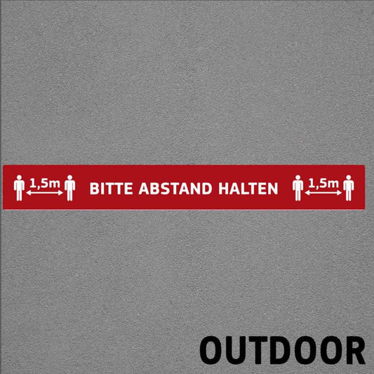 Fußbodenaufkleber Outdoor - wetterfeste Abstandsmarkierung mit Aufdruck Bitte Abstand halten - Med-Praxisbedarf