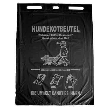 Rolle mit Hundekotbeuteln schwarz - HDPE-Material, praktisch für Außenbereich - Med-Praxisbedarf