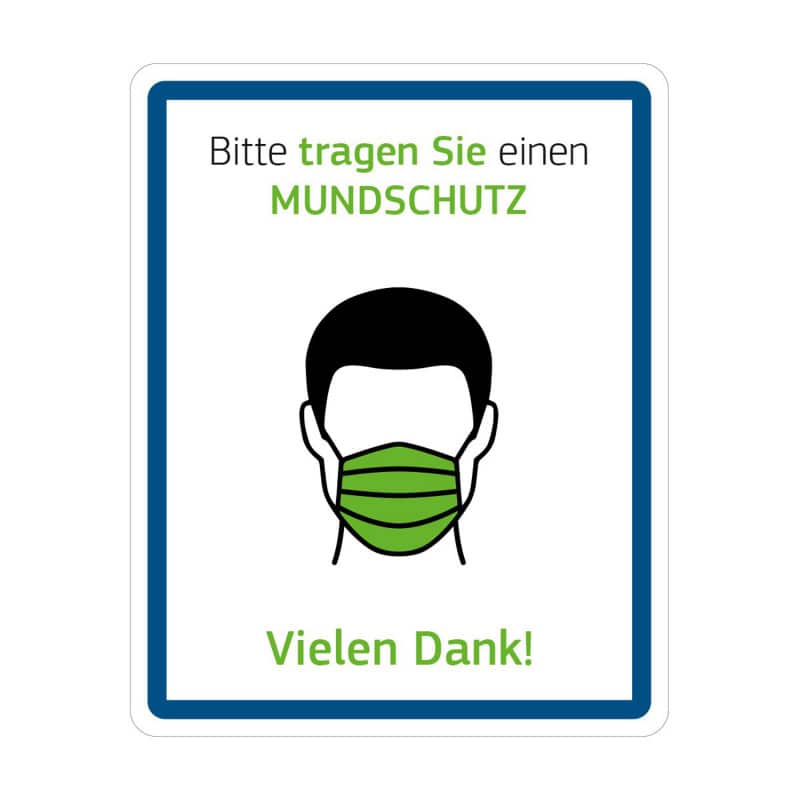Hinweisschild Bitte Mundschutz tragen - Für Praxen und Kliniken, mit Piktogramm - Med-Praxisbedarf