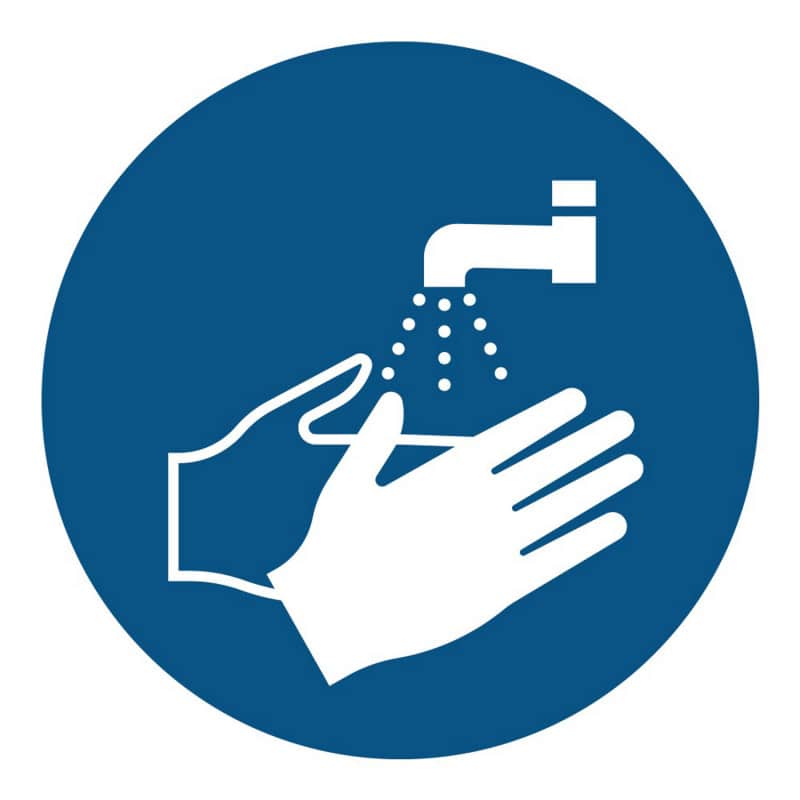 Hygienehinweis Hände waschen Schild - Gebotsschild für Arztpraxen und Kliniken - Med-Praxisbedarf
