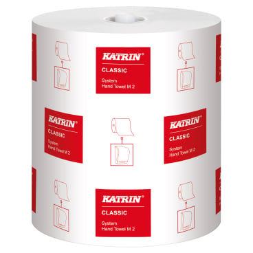 Papierhandtuchrolle System M 711 weiß - 2-lagige, 160 Meter lange Rolle von KATRIN - Med-Praxisbedarf