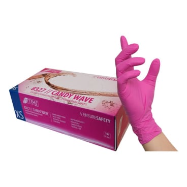 NITRAS CANDY WAVE Nitrilhandschuhe magenta - farbige Einmalhandschuhe für Medizin - Med-Praxisbedarf
