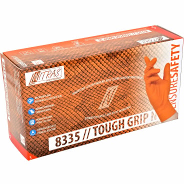 NITRAS TOUGH GRIP N Einmalhandschuhe orange - beidseitig tragbar mit innovativer Schuppenoberfläche - Med-Praxisbedarf