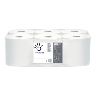 Papernet Centrefeed Handtuchrollen weiß - 1-lagig, Innenabrollung, aus recyceltem Papier - Med-Praxisbedarf