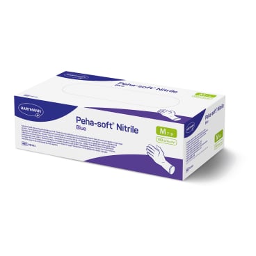 Puderfreie Nitril-Untersuchungshandschuhe - Peha-soft Nitrile Blue in Größe L - Med-Praxisbedarf