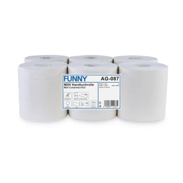 Rollenhandtuchpapier 1-lagig weißlich - Praktisches Hygieneprodukt für Sanitärbereiche - Med-Praxisbedarf
