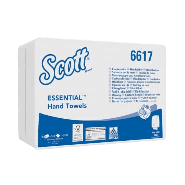 Hygiene Handtücher SCOTT Essential 1-lagig - Falthandtücher 21 cm x 20 cm im Einsatz - Med-Praxisbedarf