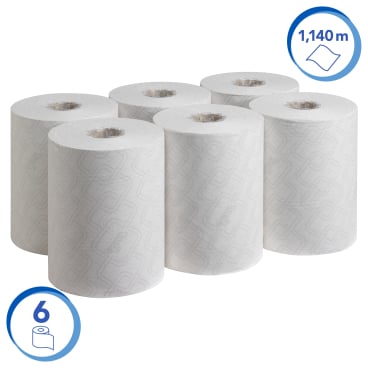 SCOTT Essential Slimroll Rollenhandtücher - 19,8 cm x 190 m, platzsparend für Waschräume - Med-Praxisbedarf