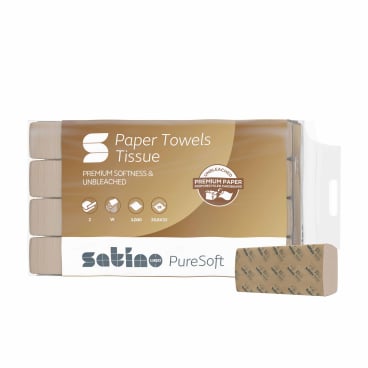 W-Falz Handtuchpapier Satino PureSoft - 2-lagiges Hygienepapier für Arztpraxen und Kliniken - Med-Praxisbedarf