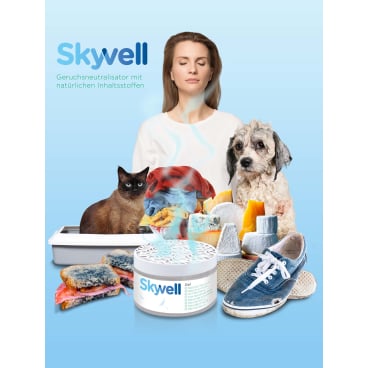 Skyvell Geruchsneutralisator Gel - praktisches Gel gegen unangenehme Gerüche in Pflegeeinrichtungen - Med-Praxisbedarf