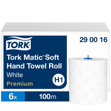 Papierhandtuchrolle weiß 21 cm x 100 m Tork Matic - kompatibel mit H1 Spendern für hohen Bedarf - Med-Praxisbedarf
