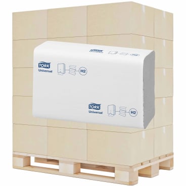 Entnahme eines Tork Xpress H2 Universal Handtuchs - 2-lagige Papierhandtücher für die Händetrocknung - Med-Praxisbedarf