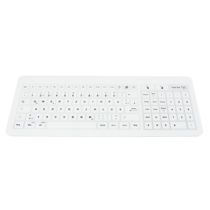 Wasserdichte Tastatur für Medizinbereich - robustes ASB-Kunststoffgehäuse, leicht zu reinigen - Med-Praxisbedarf