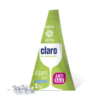 claro Alpensalz in der Pyramide - Qualitätssalz aus österreichischen Alpen für gewerbliche Spülmaschinen - Med-Praxisbedarf