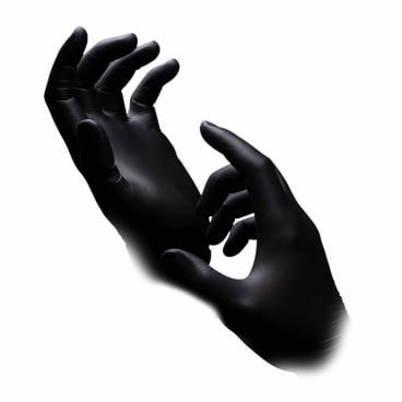 Einmalhandschuhe Nitril schwarz puderfrei - Latexfrei, hoher Tragekomfort - Med-Praxisbedarf
