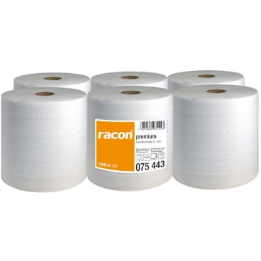 2-lagige Handtuchrollen 20 cm x 140 m weiß - racon® Premium für Handhygiene in Medizineinrichtungen - Med-Praxisbedarf