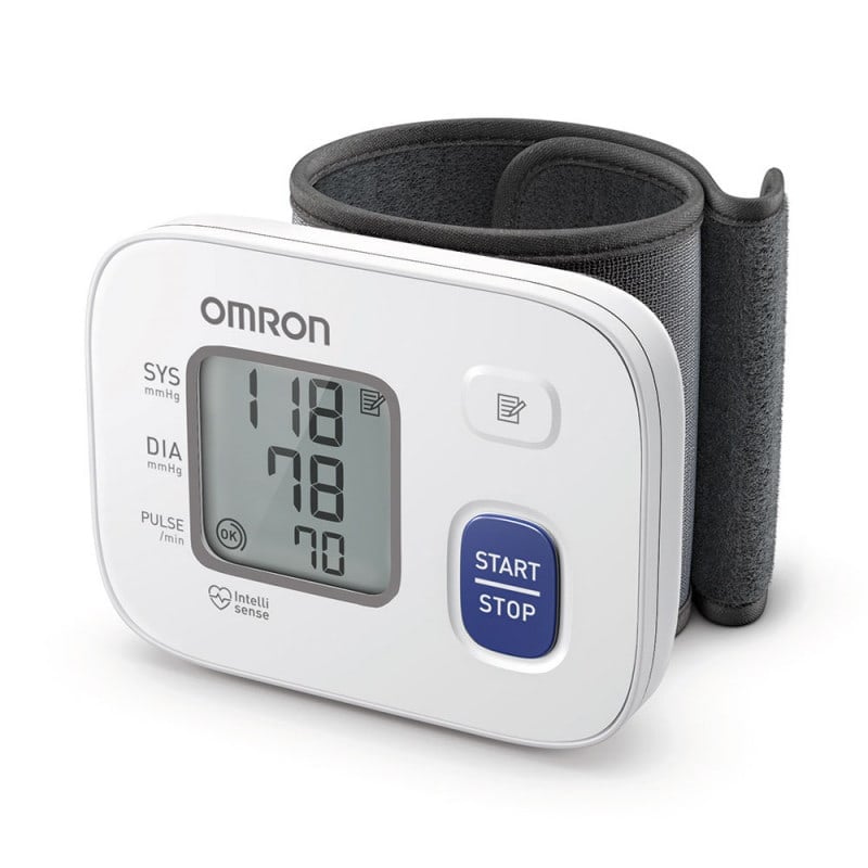 OMRON RS2 Handgelenk-Blutdruckmessgerät - Manschettensitz-Kontrolle, für Handgelenkumfang 13,5-21,5 cm - Med-Praxisbedarf