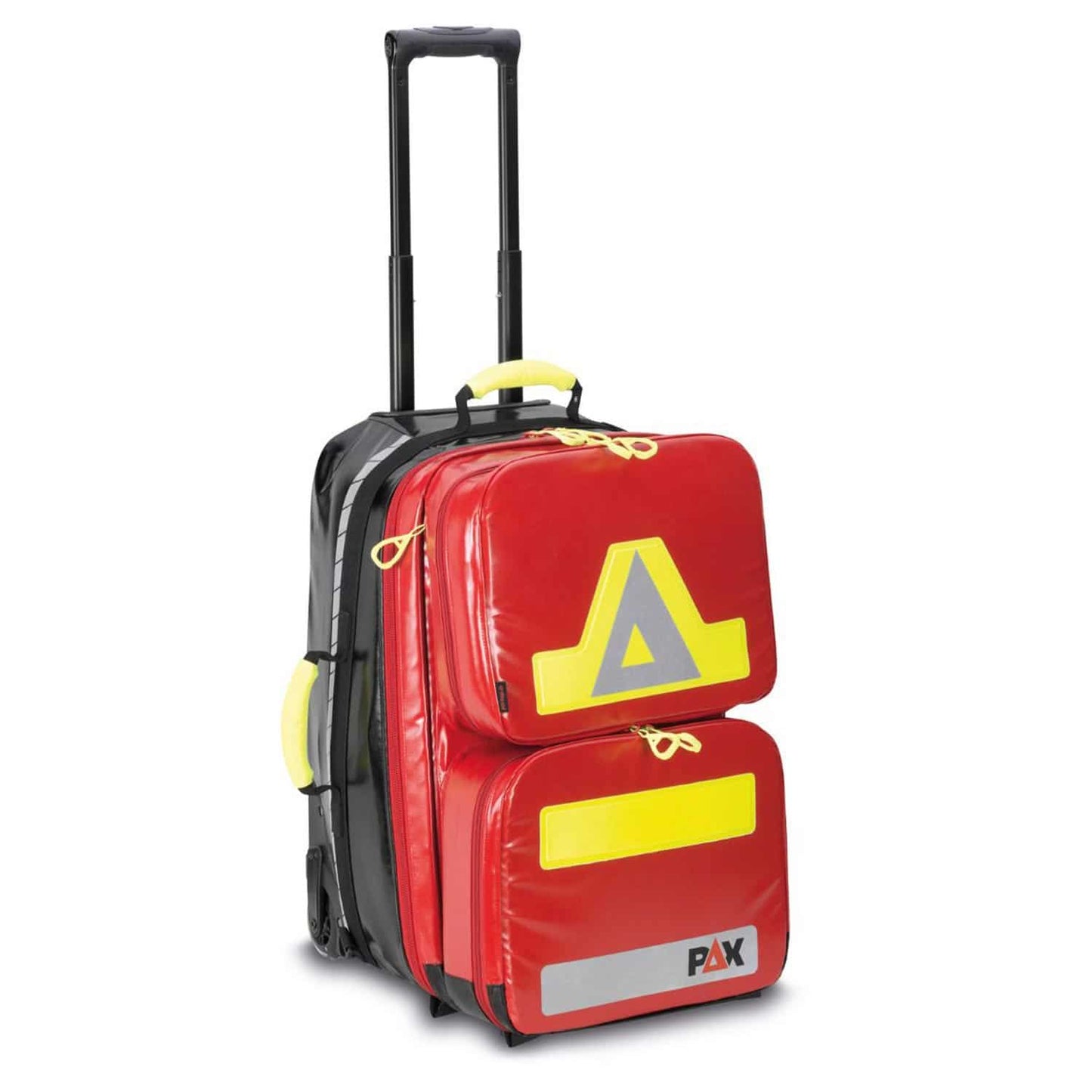 PAX L-FT2 Trolley Rucksack im Einsatz - zeigt ausgezogenen Griff und Transportposition - Med-Praxisbedarf