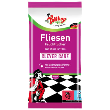 POLIBOY Fliesen-Feuchttücher Clever Care - Gebrauchsfertige Bodentücher für Steinböden - Med-Praxisbedarf