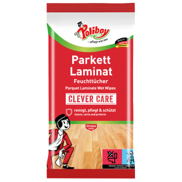 POLIBOY Parkett Laminat Feuchttücher - Bodentücher für Parkett und Laminat - Med-Praxisbedarf