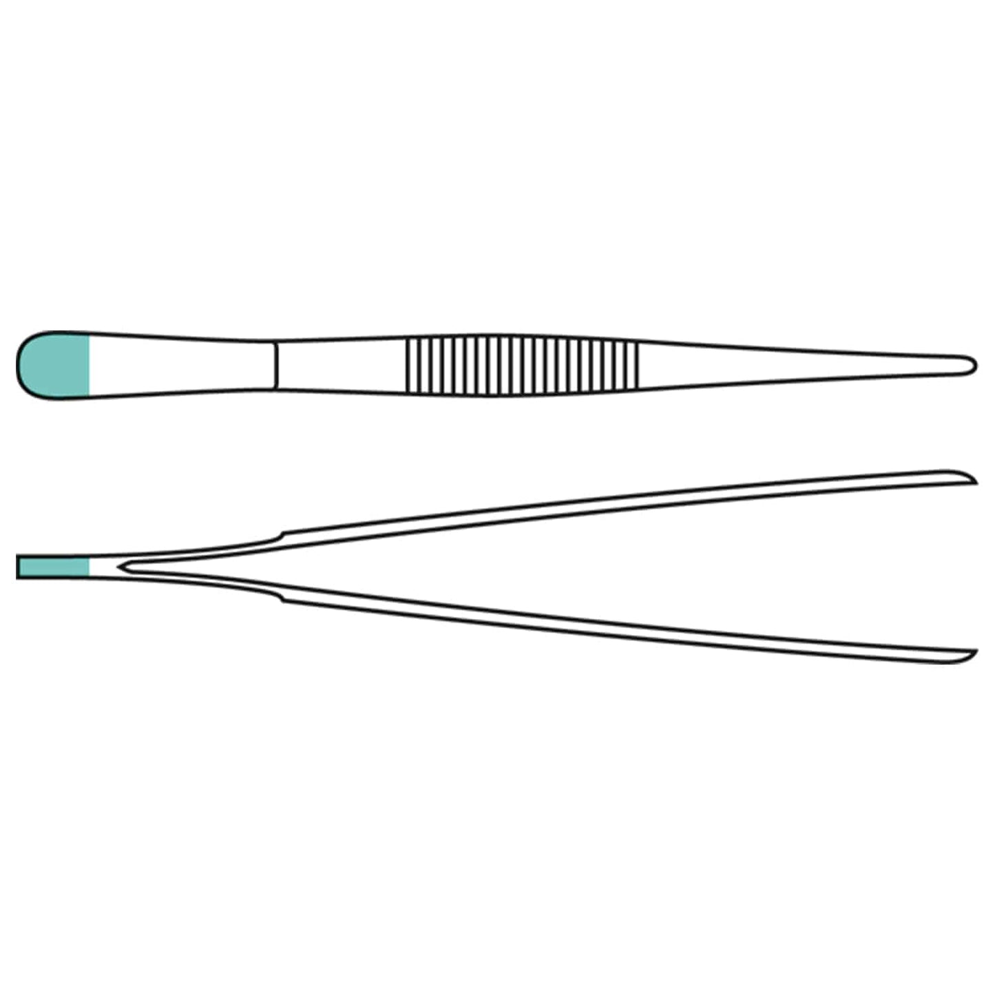 Standard anatomische Pinzette gerade 14 cm - gebürsteter Edelstahl, Einmalinstrument für die medizinische Praxis - Med-Pra...