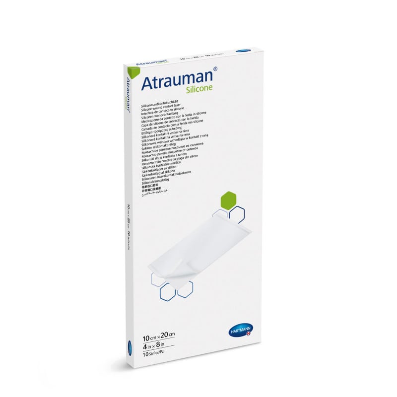 Atrauman Silicone auf Wundmodell - Anwendung der Silikon-Kontaktschicht demonstriert - Med-Praxisbedarf