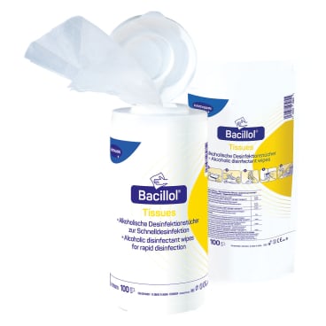 Bacillol Tissues Desinfektionstücher - gebrauchsfertige Tücher zur Schnelldesinfektion und Reinigung - Med-Praxisbedarf