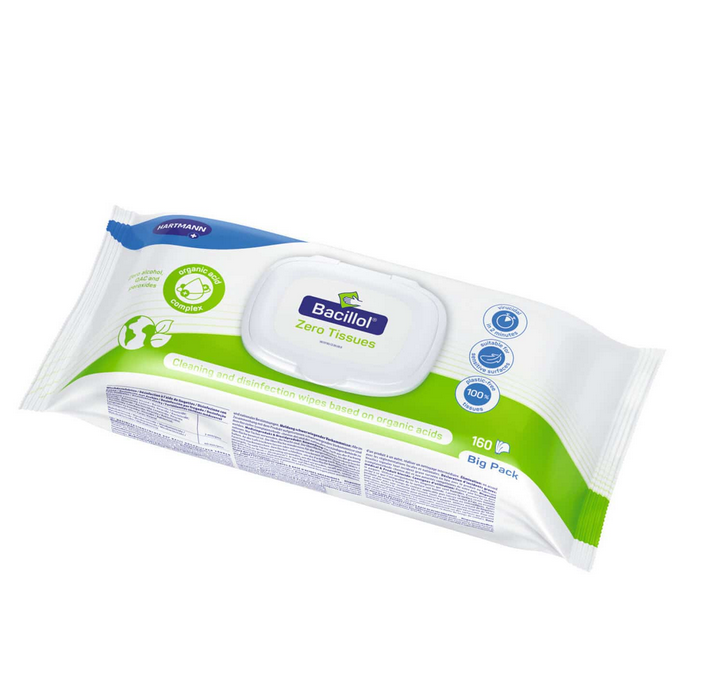 Bacillol Zero Tissues Gebinde - Mehrfachpackung Reinigungs- und Desinfektionstücher, CO2-verringernd - Med-Praxisbedarf