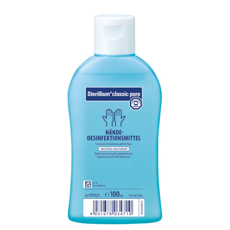 Sterillium classic pure Flasche 500ml - gebrauchsfertiges Händedesinfektionsmittel mit praktischem Spender - Med-Praxisbedarf