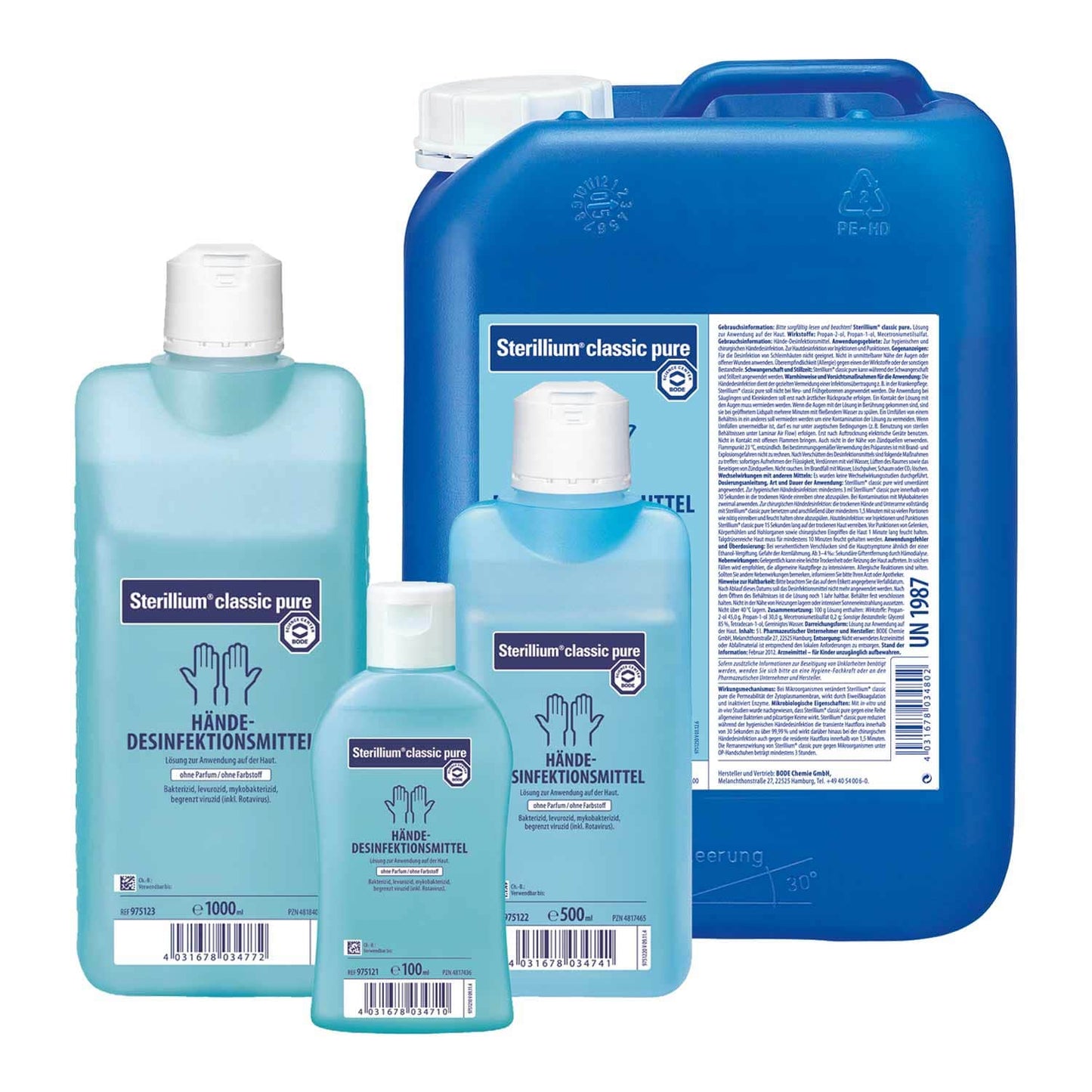 Bode Sterillium classic pure Desinfektionsmittel - alkoholbasiertes Händedesinfektionsmittel, viruzid und bakterizid - Med...
