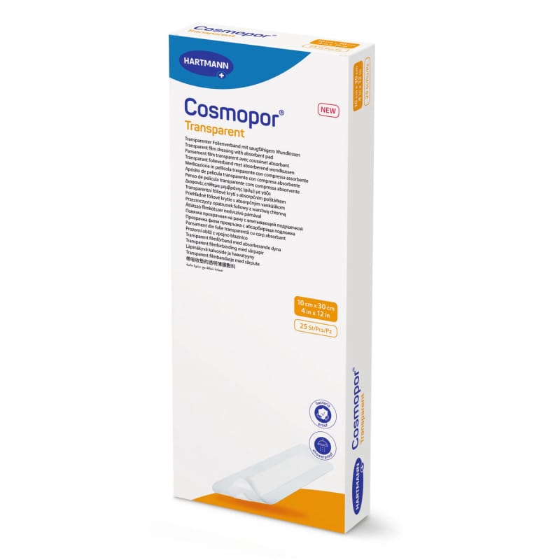 Cosmopor transparent für Gelenkbereich - dehnbarer Wundverband, hohe Bewegungsfreiheit - Med-Praxisbedarf