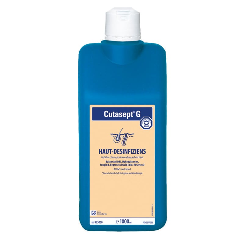 Cutasept G Hautdesinfektion 1000ml - prä- und postoperative Desinfektion, gefärbt - Med-Praxisbedarf