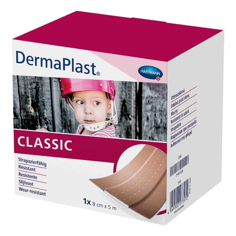 DermaPlast Classic Wundpflaster - hypoallergen, textil für empfindliche Haut - Med-Praxisbedarf